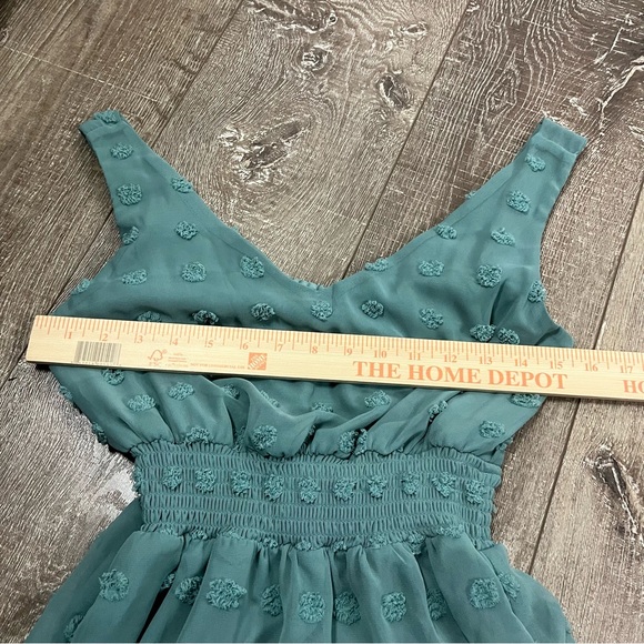 Emerald Sundae Green Sleeveless V-Neck Mini Sundress Size Small - Picture 6 of 11